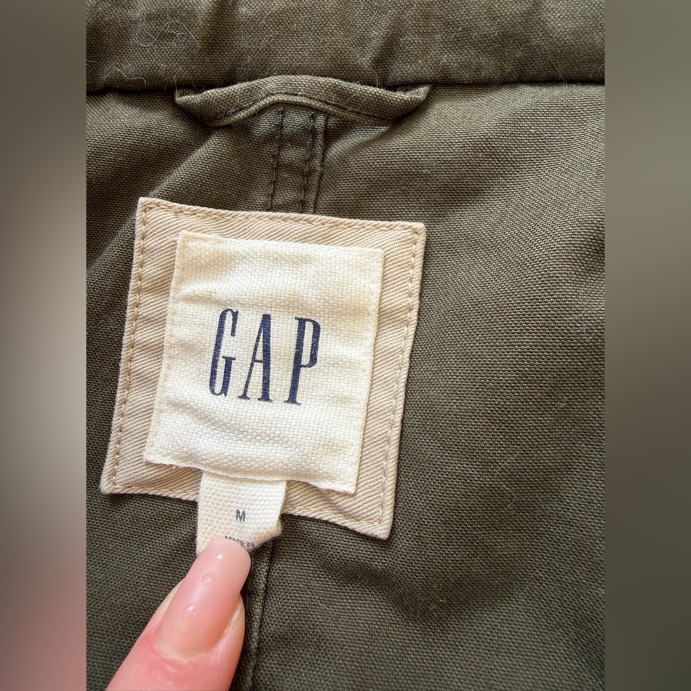 GAP Olive Utility Jacket with Multicolor Stripes Size M - Picture 4 of 10